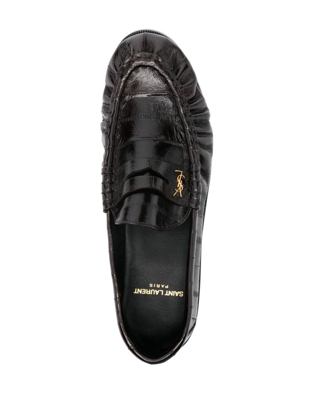 Saint Laurent Cassandre leather loafers Brown