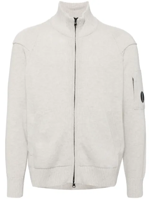 C.P. Company hooded waffle-knit cardigan