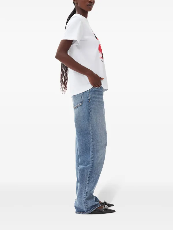 GANNI グラフィック Tシャツ | ホワイト | FARFETCH JP
