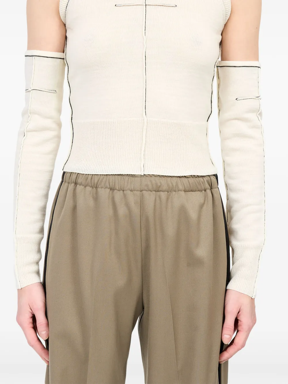 Affordable MM6 Maison Margiela contrast fingerless gloves Women