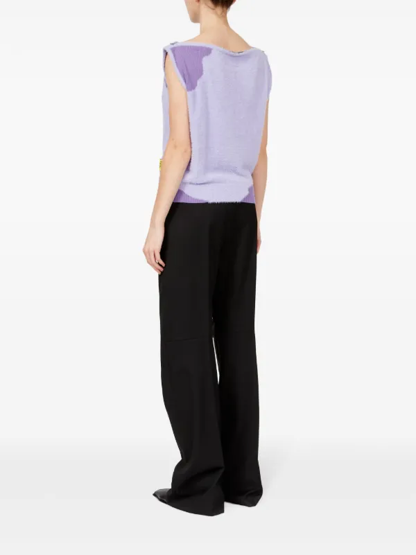 MM6 Maison Margiela boat-neck Sleeveless Top | Purple | FARFETCH AO