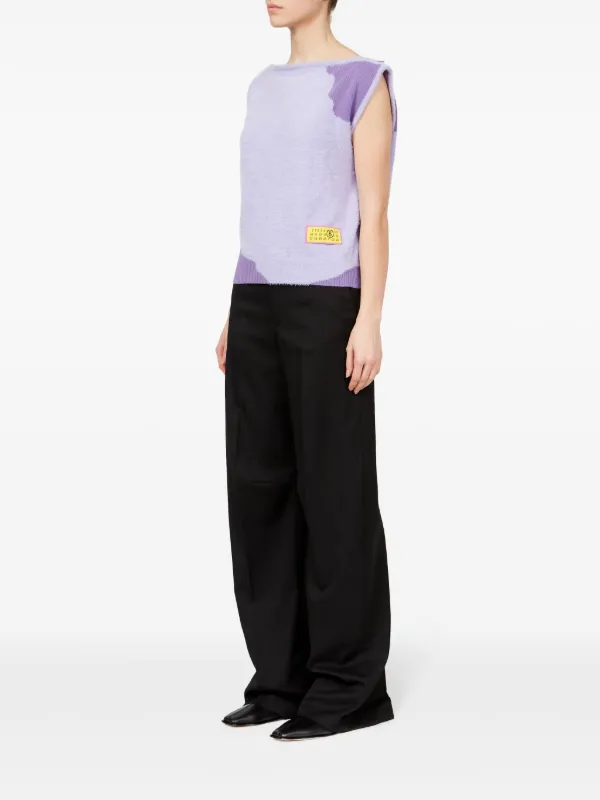 MM6 Maison Margiela boat-neck Sleeveless Top | Purple