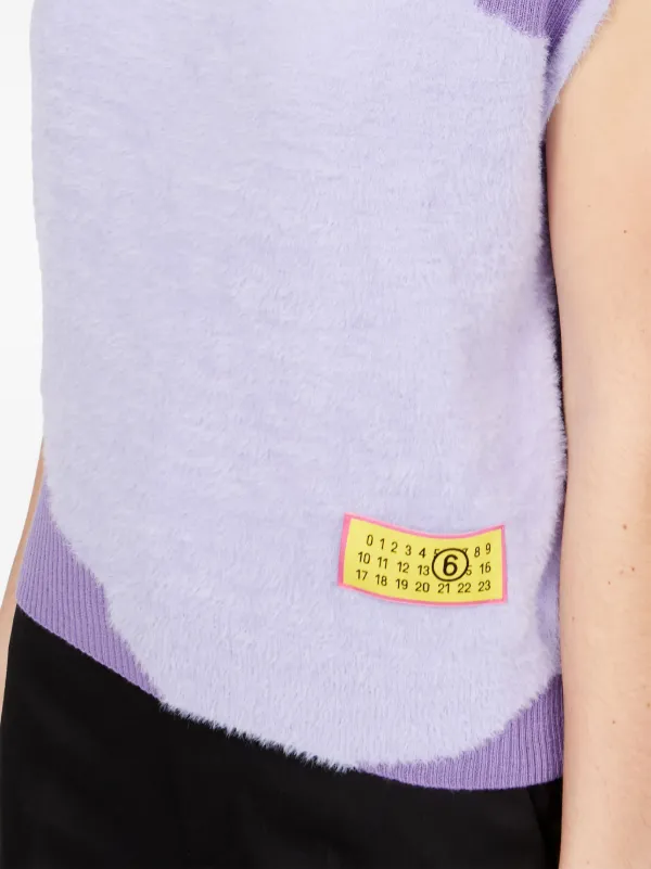 MM6 Maison Margiela boat-neck Sleeveless Top | Purple
