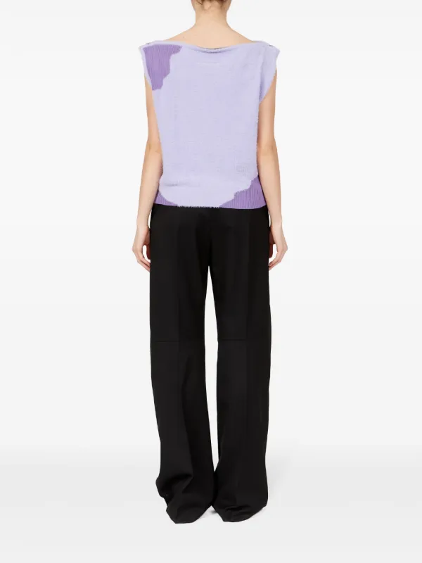MM6 Maison Margiela boat-neck Sleeveless Top | Purple