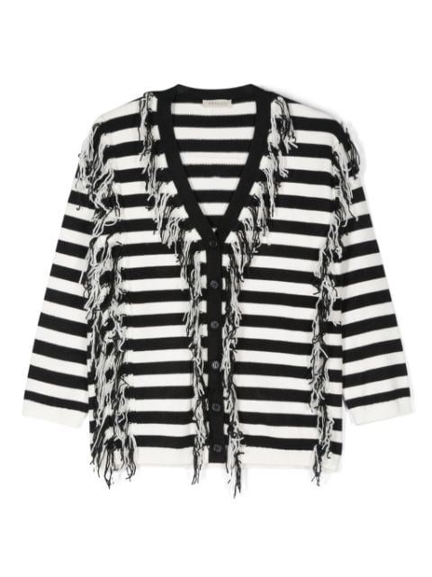 TWINSET Kids fringed striped cardigan