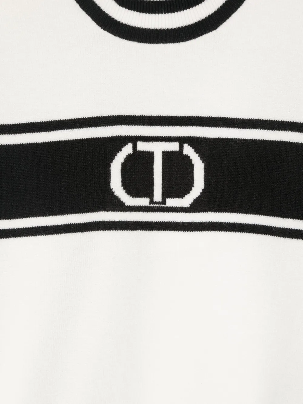 TWINSET Kids Mouwloze top met intarsia logo Wit