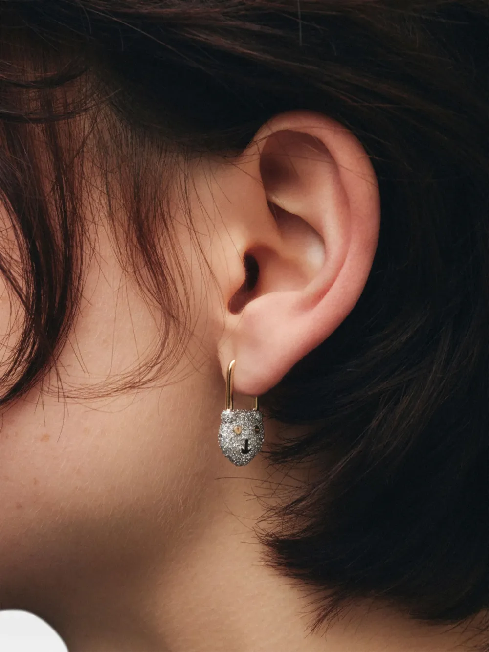 Maria Black 14kt For The Love Of Ted Gelbgoldohrring Mit Diamanten In Gold