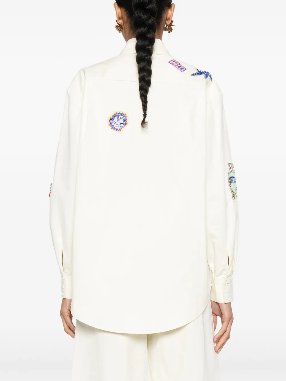 Alemais X Michael Swaney Players-embroidered Shirt In Neutrals