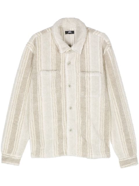 Stüssy striped sherpa shirt