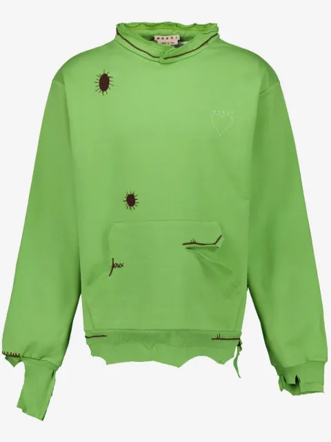 Marni embroidered distressed sweatshirt