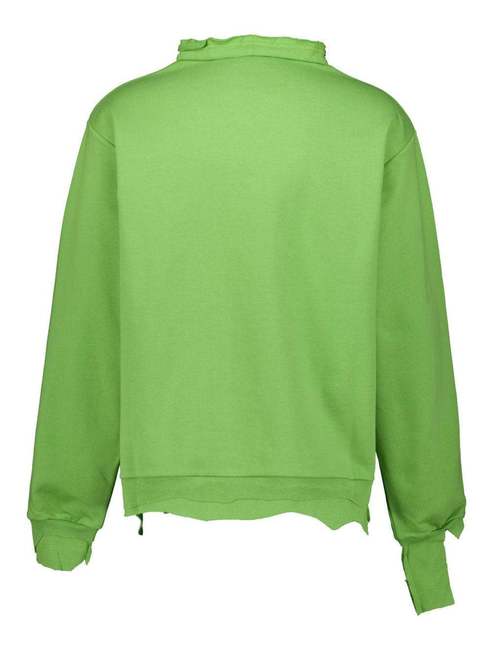 Shop Marni Embroidered Distressed Sweatshirt In Green