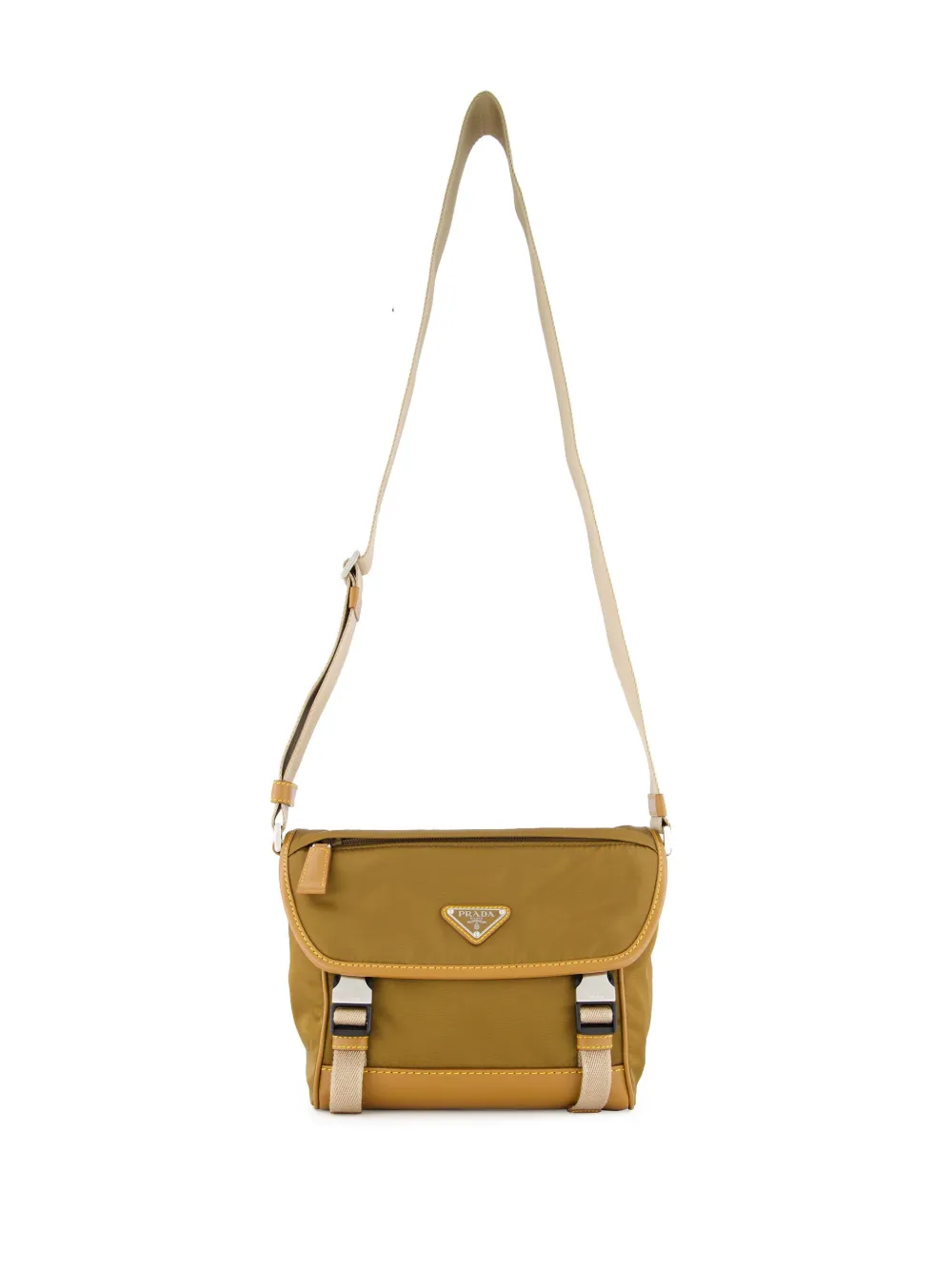 Prada Schoudertas van gerecycled nylon Beige