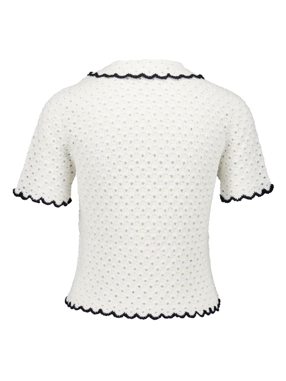 ZIMMERMANN Halliday Scallop gebreid poloshirt - Wit