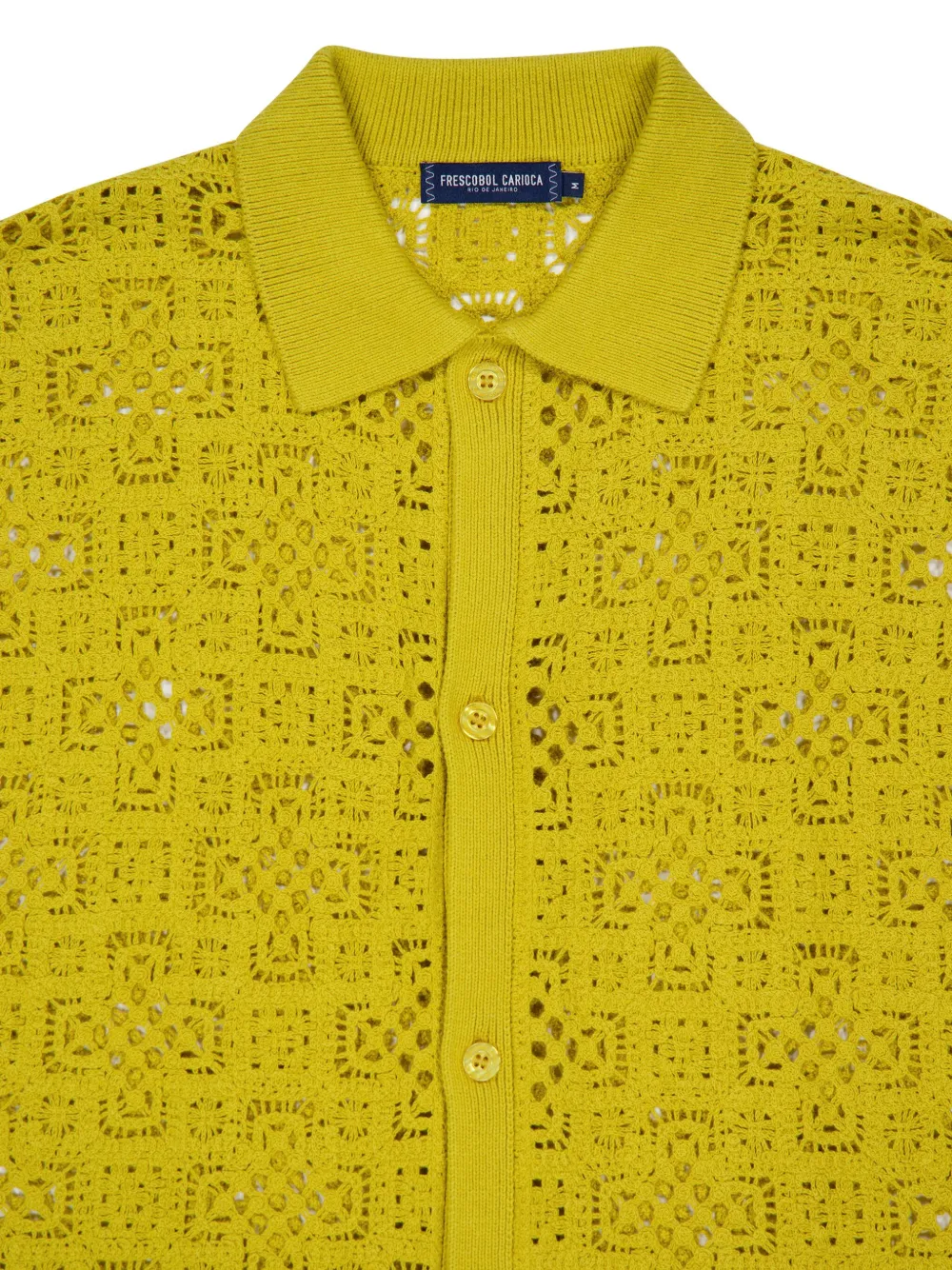 Frescobol Carioca Angra Clube Raul Crochet Cardigan In 775 Lemon