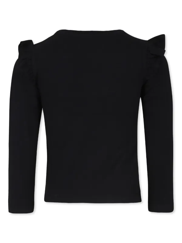 Moschino Kids logo-print frill-shoulder Sweatshirt | Black | FARFETCH OM