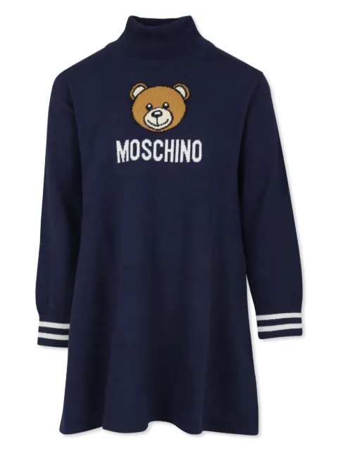 Moschino Kids Teddy Bear-intarsia knitted dress
