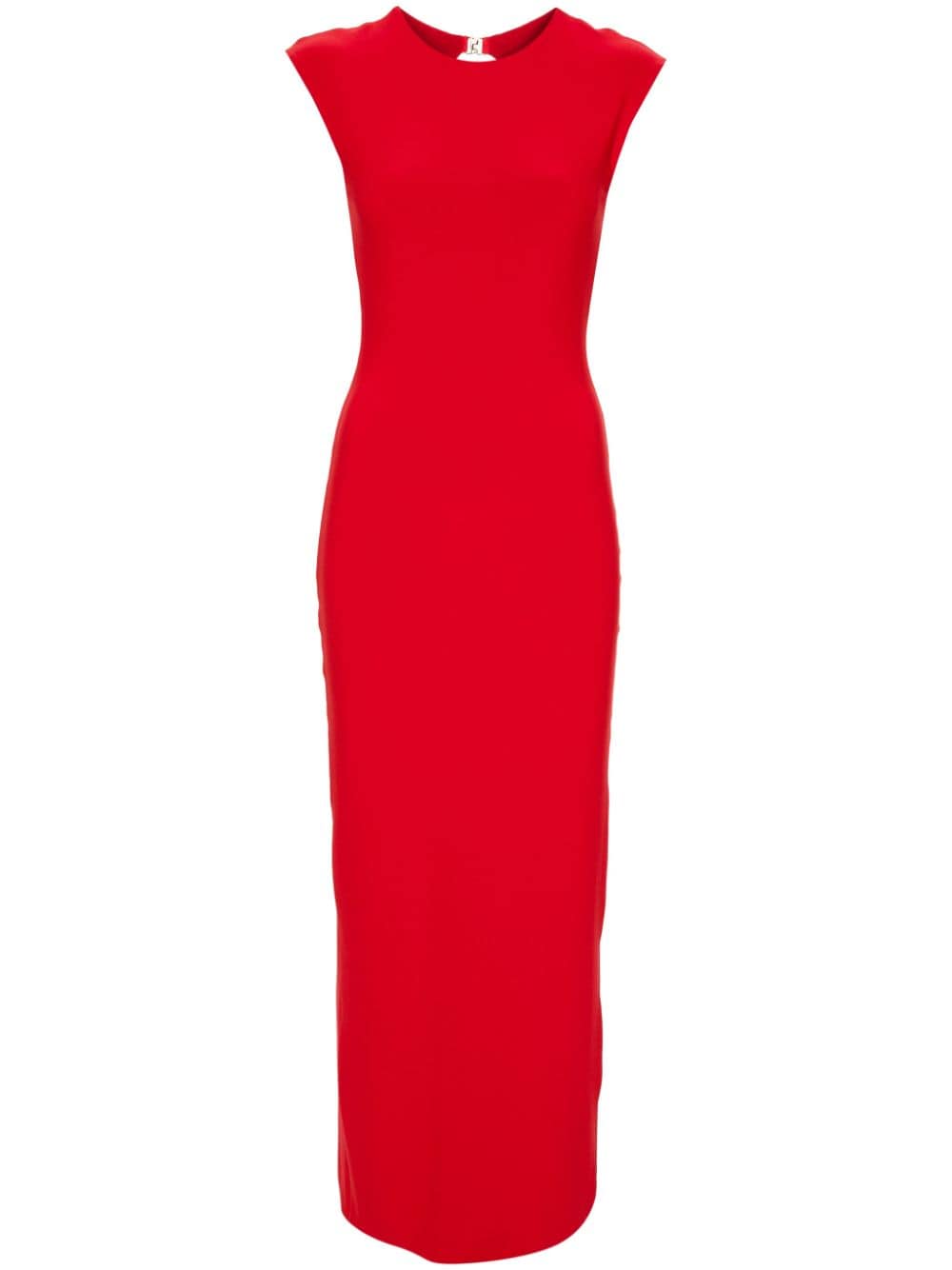 Shop Nissa Backless Midi Dress In Red