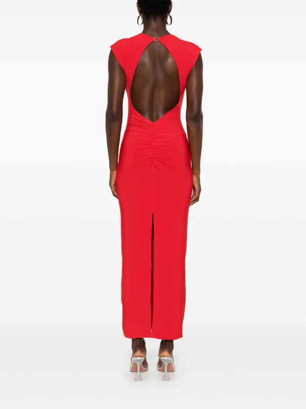 NISSA Backless Midi Dress | Red