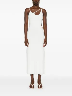 farfetch midi dresses Stella McCartney twist-detail Midi Dress | Red