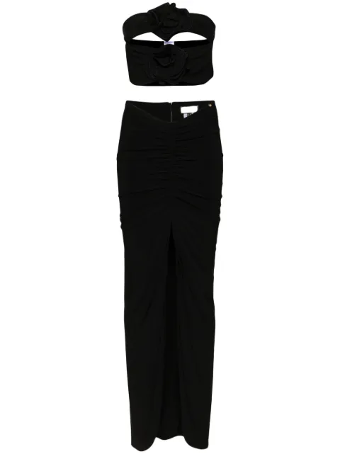 NISSA floral-appliqué skirt set