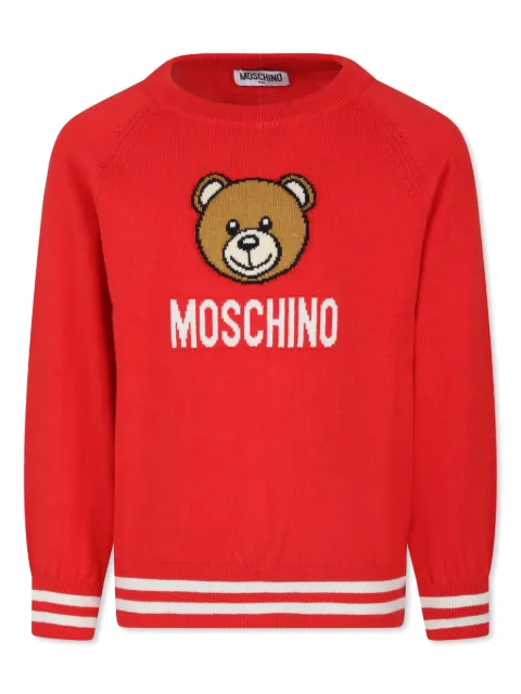 Moschino Kids intarsia-knit logo jumper