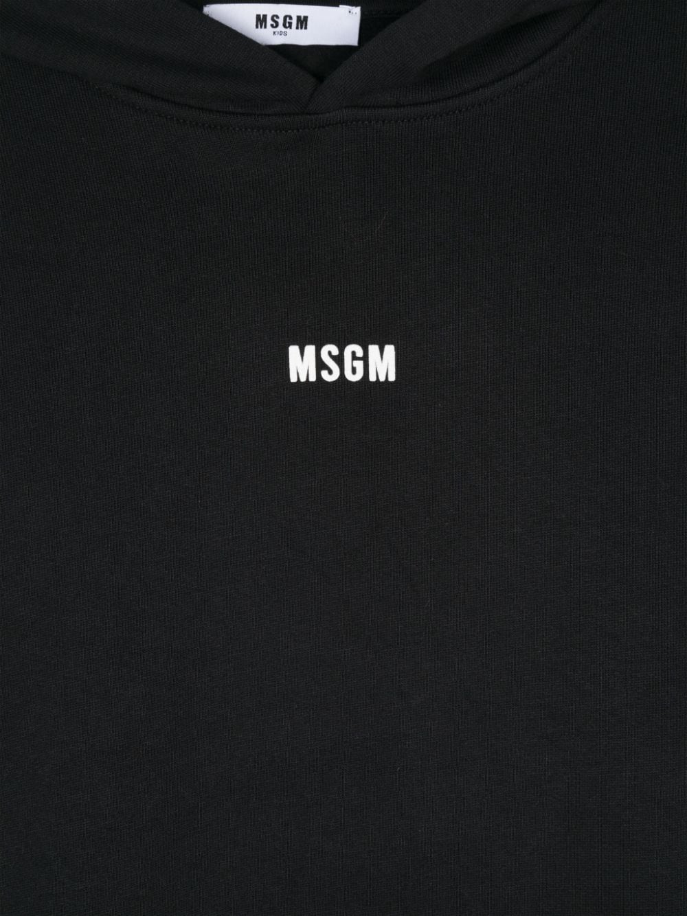 Shop Msgm Logo-print Cotton Hoodie In Black