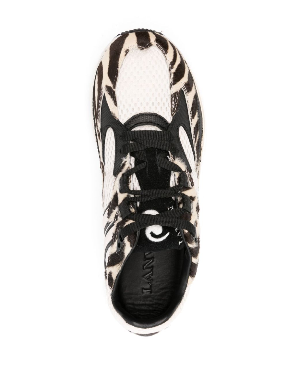 Shop Lanvin Logo-embroidered Sneakers In Neutrals