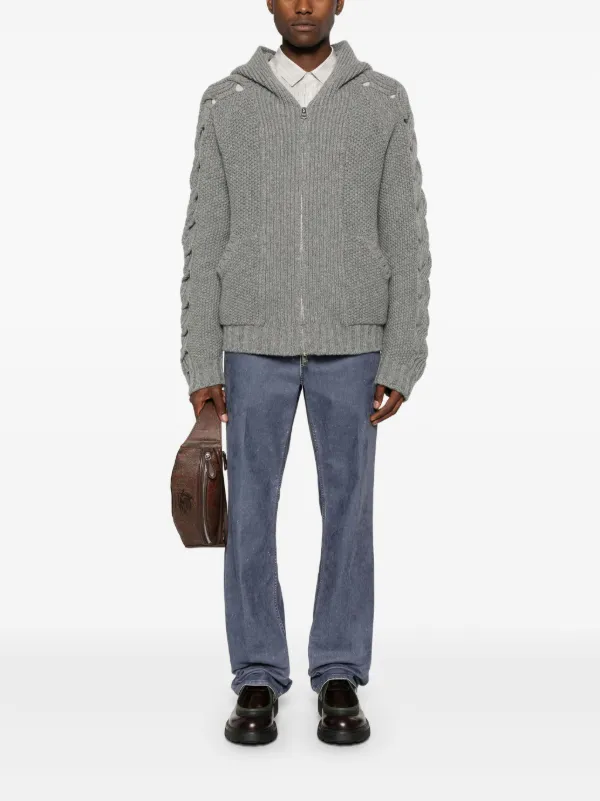 ETRO ケーブルニット ジップパーカー | グレー | FARFETCH JP