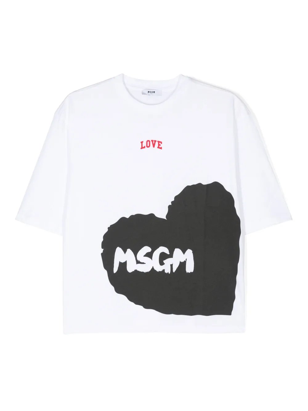 Msgm Kids' Logo-print Cotton T-shirt In White