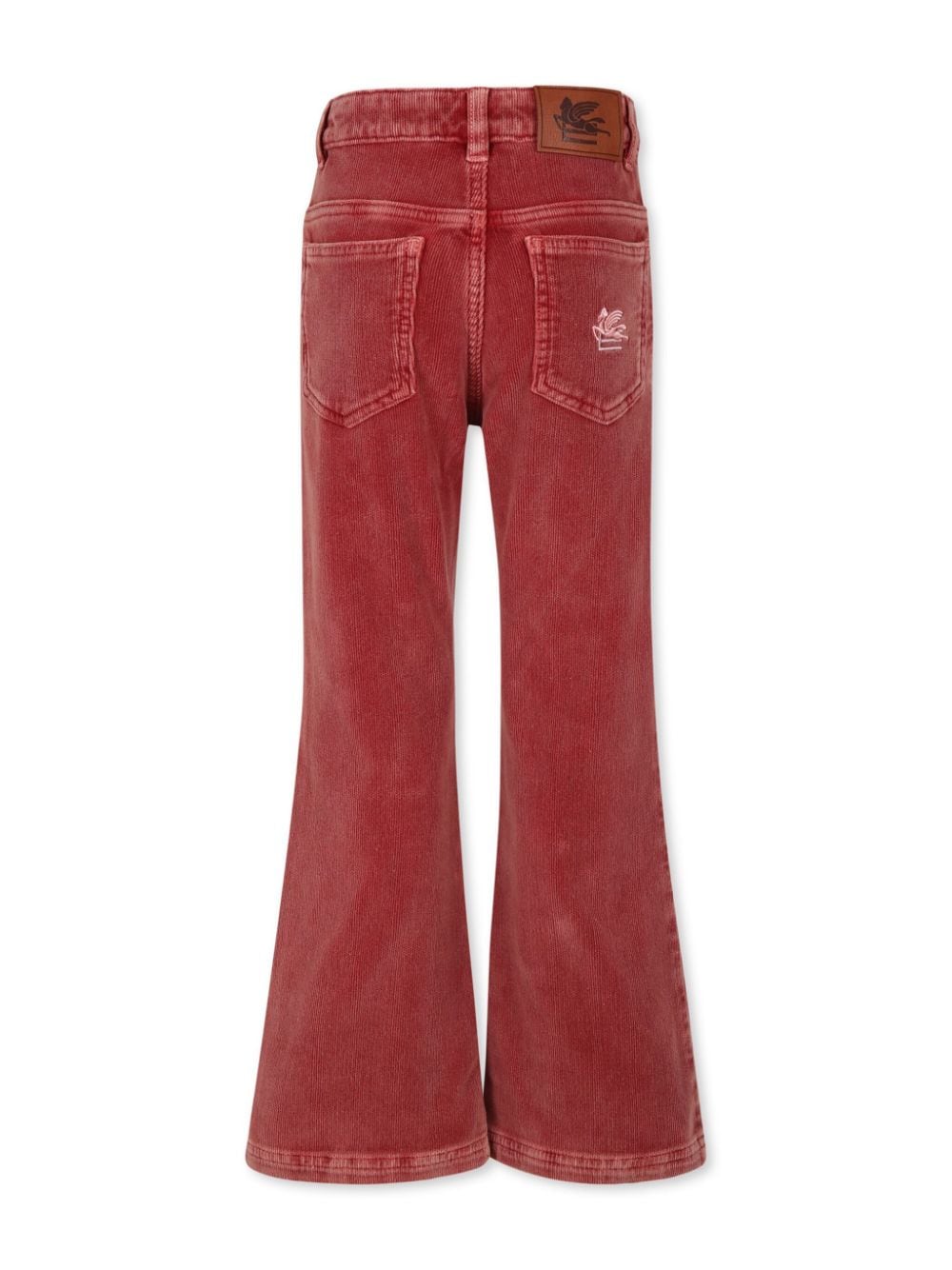 ETRO KIDS logo-embroidered cotton-blend trousers - Rood