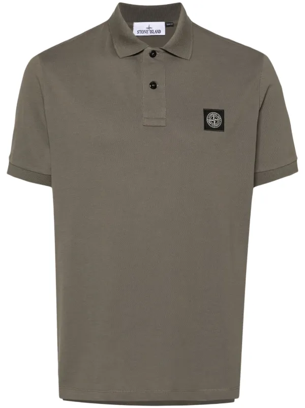 Khaki stone island polo on sale