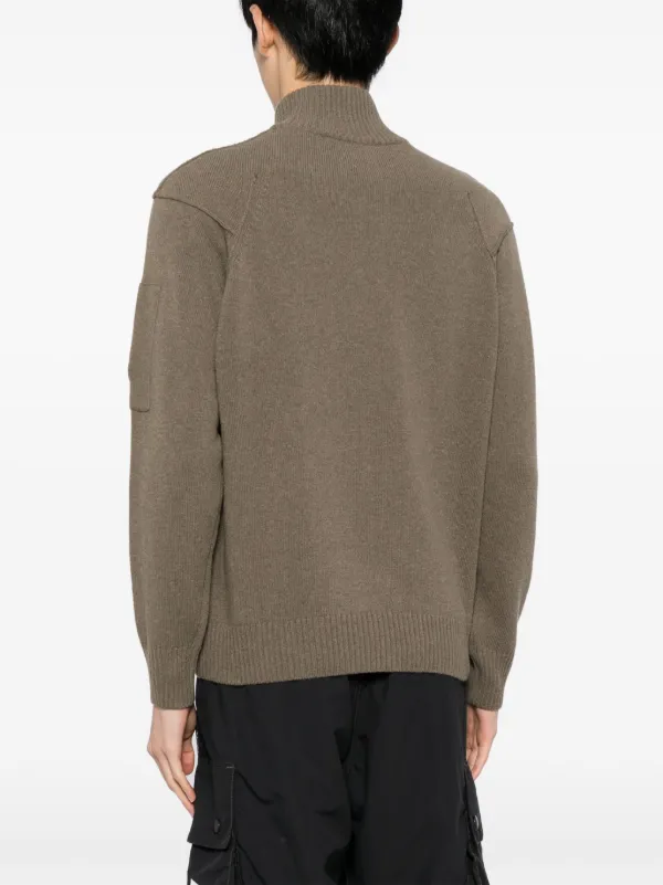 C.P. Company ワッフルニット タートルネックカーディガン