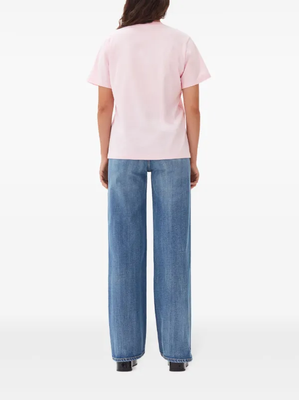 GANNI ピンク Tシャツ グラフィックプリント GANNI グラフィック Tシャツ | ピンク | FARFETCH JP