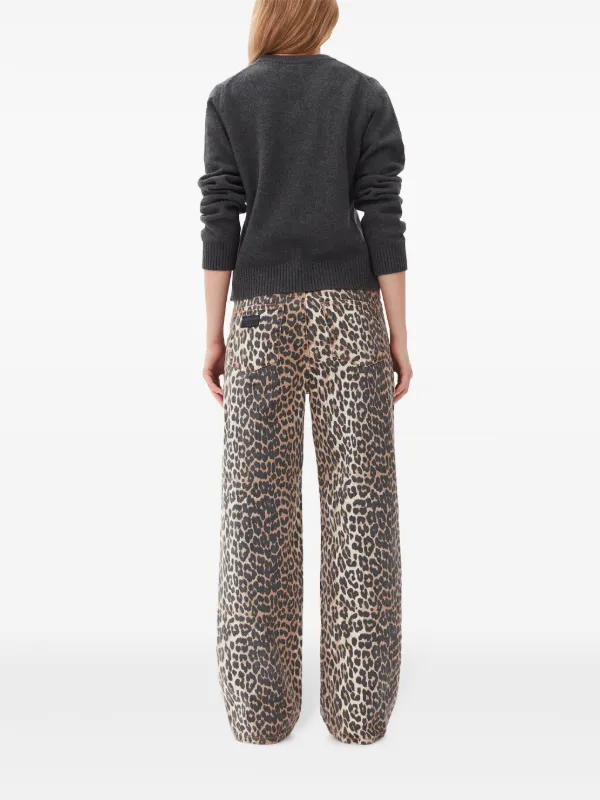 GANNI intarsia-knit Tiger Jumper | Grey | FARFETCH