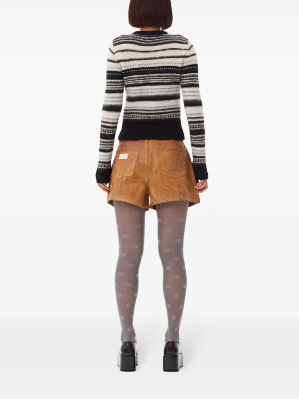 GANNI V-neck Striped Cardigan | Black | FARFETCH