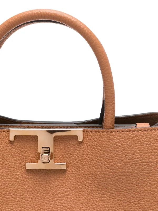 【TOD'S】関税込☆T タイムレス レザートートバッグ ブラウン Tod's T Timeless レザーハンドバッグ | ブラウン | FARFETCH JP