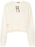 R13 cropped sweatshirt - Neutrals