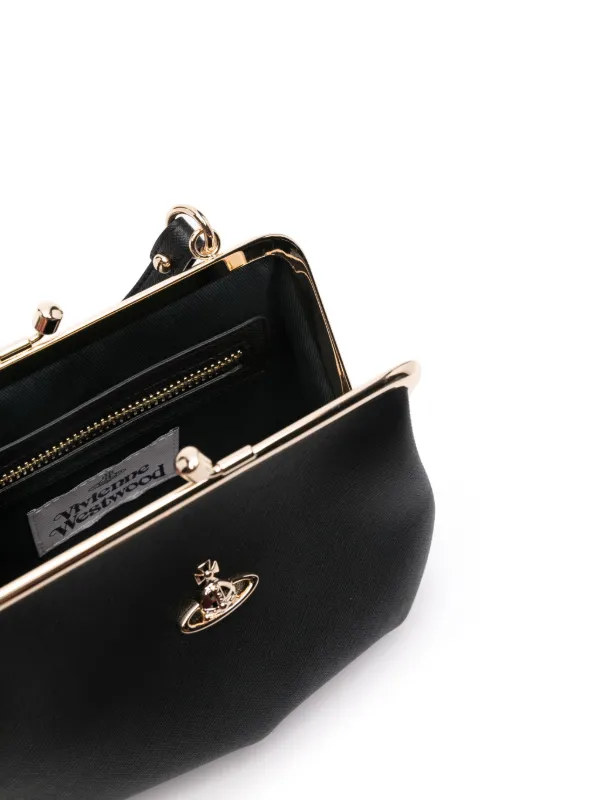 ★Vivienne Westwood★ Granny Frame Tote Bag Black 4B010007WL Granny Frame leather tote bag in black - Vivienne Westwood