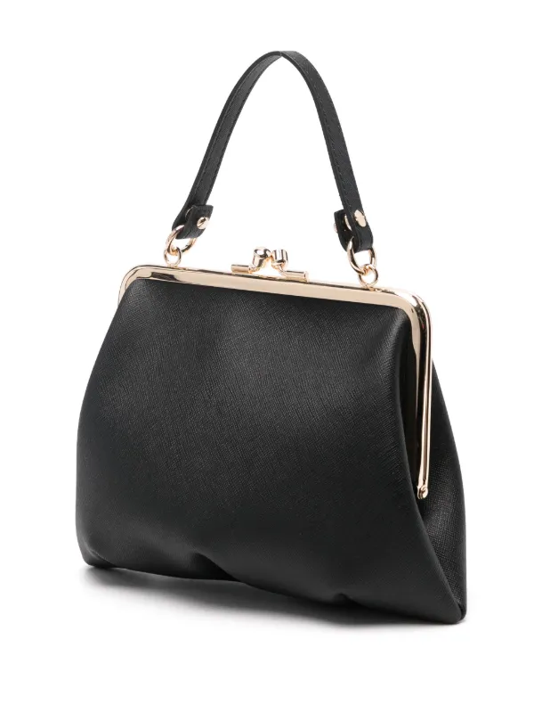 ★Vivienne Westwood★ Granny Frame Tote Bag Black 4B010007WL Granny Frame leather tote bag in black - Vivienne Westwood