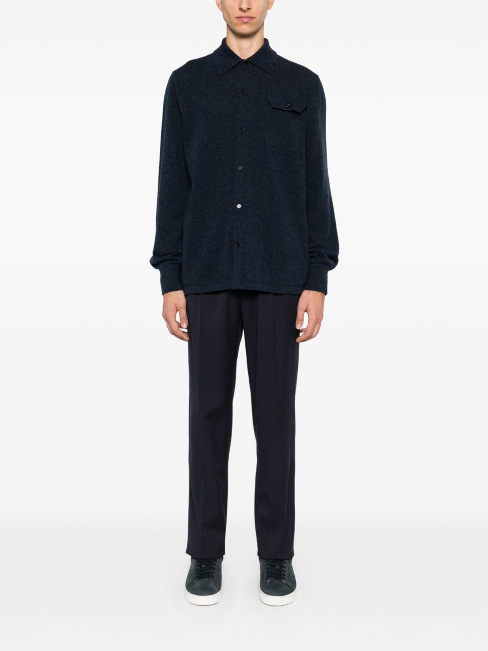 Roberto Collina knitted shirt-cardigan - Blauw