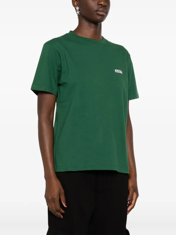 AUTRY 売れ筋商品|||オートリー Tシャツ トップス レディース T-shirts Green Autry logo-tag Cotton T-shirt | Green | FARFETCH