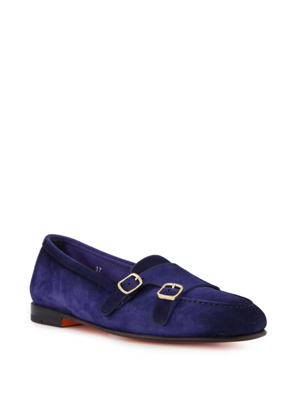 Shop Santoni Double-buckled Moccasins In Blue