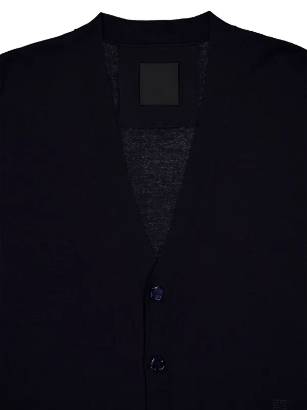 Givenchy fine-knit V-neck Cardigan | Blue | FARFETCH