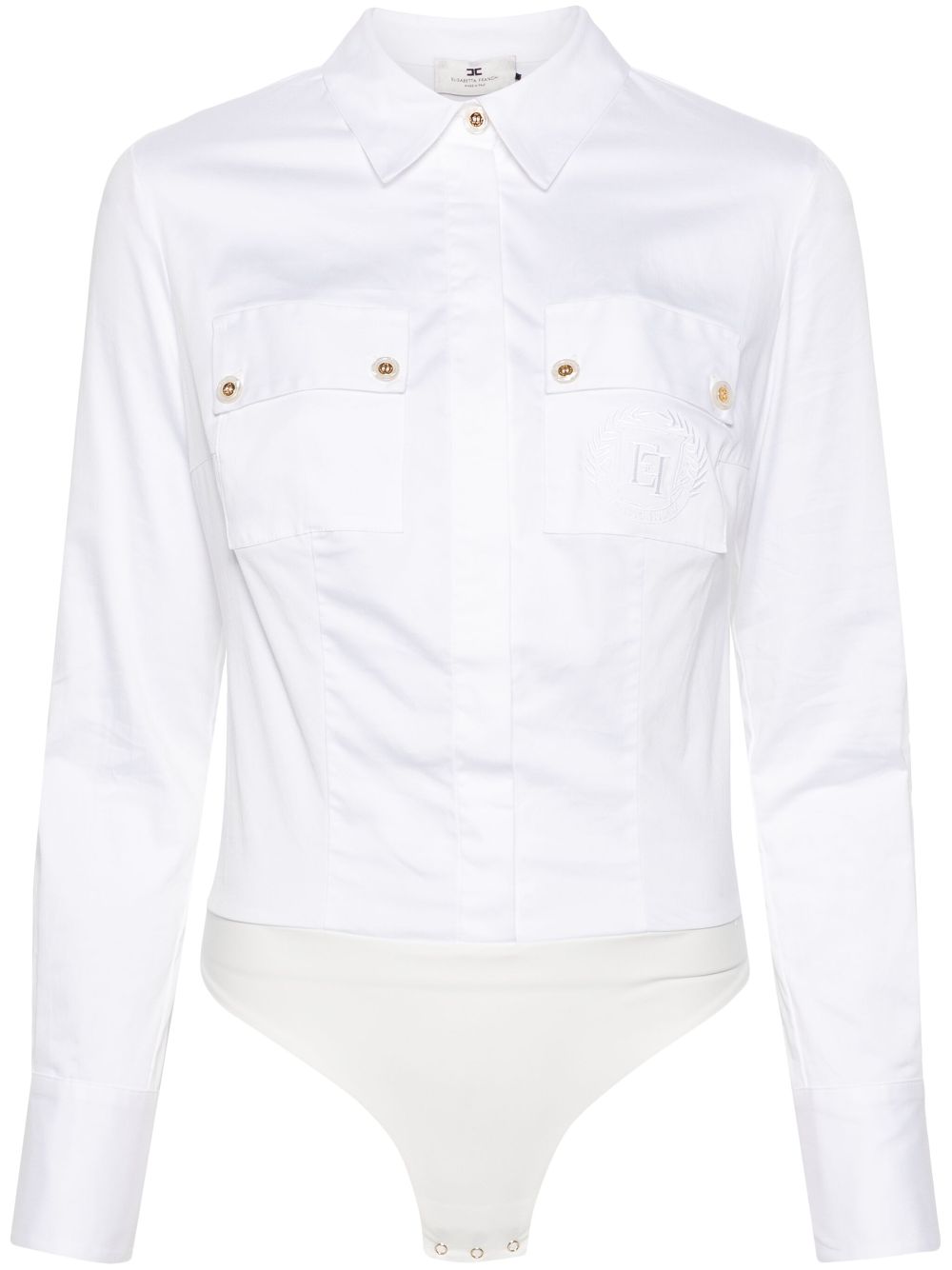 Elisabetta Franchi embroidered-logo body - White