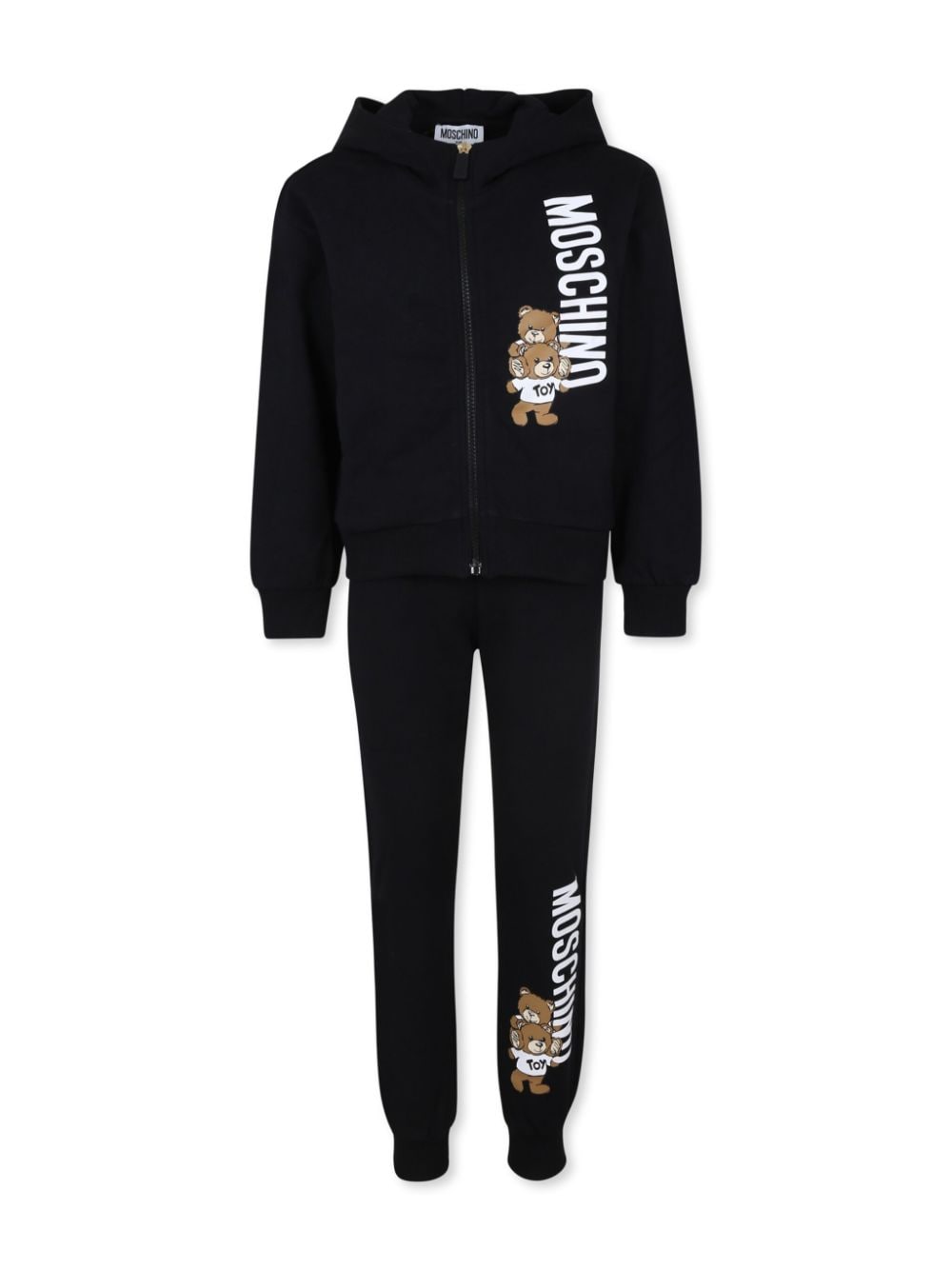 Moschino Kids' Teddy Bear-print Cotton Tracksuit In Black