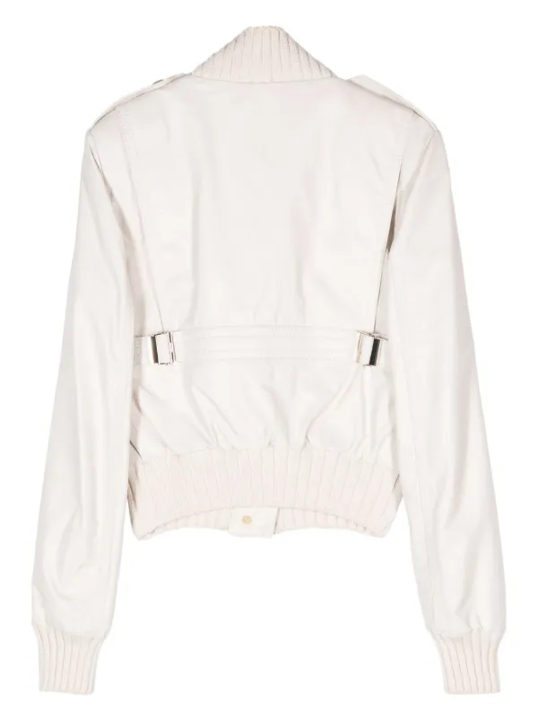 Gucci white leather jacket best sale