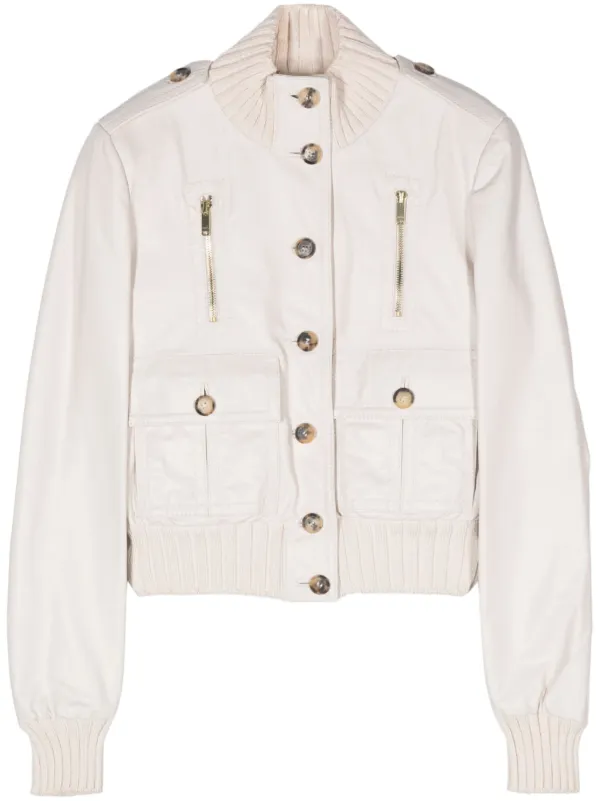 Gucci white leather jacket on sale