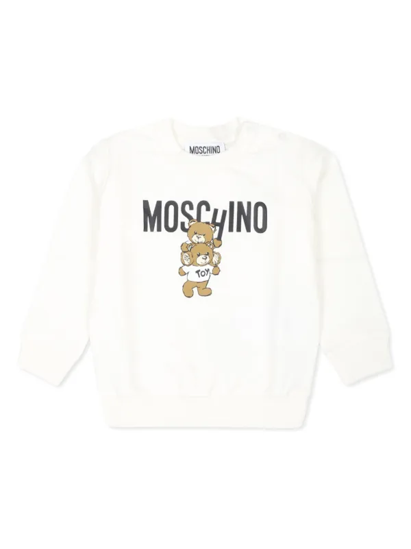 Moschino Kids Teddy Bear Cotton Sweatshirt White FARFETCH HK