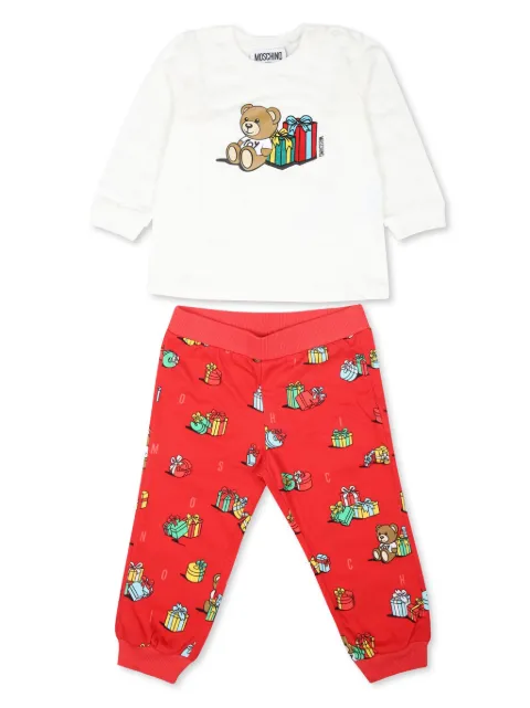 Moschino Kids pyjama en coton à imprimé graphique