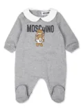 Moschino Kids teddy bear motif babygrow - Grey